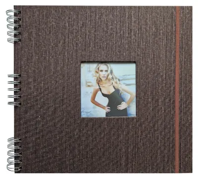 Obrázek produktu pro Spirálové fotoalbum na růžky 30x30/40s. CANVAS hnědé