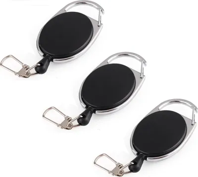 Obrázok produktu pre balenie 3 kľúčov yoyo so 60 cm lanom - ID karta yoyo - 6,5 x 3,5 cm výsuvný krúžok na kľúče - karabína na nohavice - držiak ID karty yoyo - výsuvný klip držiak karty - retiazka na kľúče