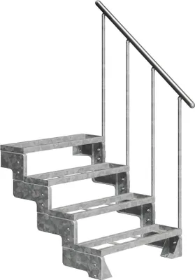 Produktbild von Dolle Außentreppe Gardentop 72-88cm Geschosshöhe mit Einlegerahmen 80cm breit mit Prova-Geländer