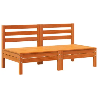 Produktbild von Gartensofas ohne Armlehnen 2 Stk. Wachsbraun Massivholz Kiefer