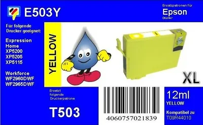 Produktbild von T503XL yellow TiDis Druckerpatrone mit 12ml Inhalt - ersetzt C13T09R44010
