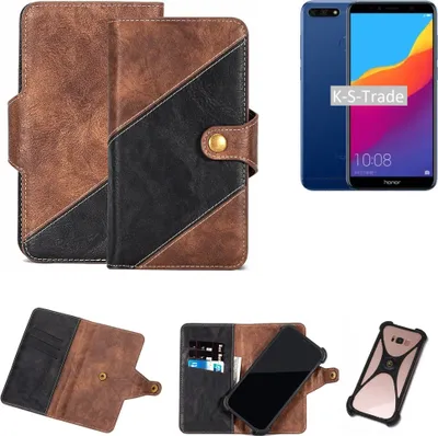 Produktbild von K-S-Trade Handy Hülle Schutz Hülle Schutzhülle Bookstyle Case kompatibel mit Huawei Honor 7A Handy Cover Hülle Schutztasche 1x