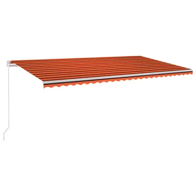 Zdjęcie produktu dla vidaXL Wysuwana markiza ze składanym ramieniem i diodami LED 600x300 cm pomarańczowo-brązowa