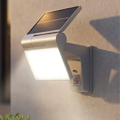 Produktbild von Außenleuchte Telefunken Solar LED mit Bewegungsmelder Silber Wandlampe Außenlampe