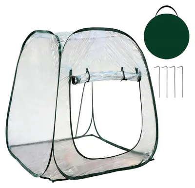 Produktbild von Mini-Gewächshaus für den Außenbereich - Frostschutz für Pflanzen, Pflanzenschutz für Hobbygärtner, Gemüseanbau auf Balkon, Terrasse, Garten und im Blumenbeet