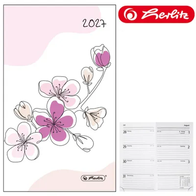 Produktbild von Herlitz Buchkalender Slimtimer For me 2027, Jahr / Motiv:2027 / Blumen