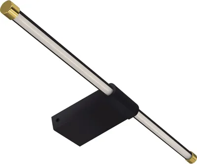 Produktbild von Spiegelleuchte LED Edelstahl 50 cm breit IP44 in Schwarz Gold länglich 4100 K neutralweißes Licht 730 lm