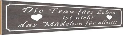 Produktbild von vianmo Holzschild 10x46 cm Frau ist nicht mädchen für alles Spruch Zitat