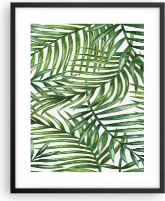 Produktbild von Gerahmtes Poster - Schwarzer Rahmen - Palme Blatt grün - 40x50 cm - Wand Bild - Wanddeko - Wandbilder - Kunstposter - Wandposter - Bilderrahmen - Bilder - Kunstdruck - Wandbild - P2BPA40x50-3777