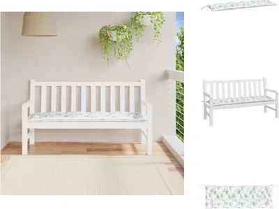 Produktbild von vidaXL Gartenbank-Auflage Blattmuster 150x50x7 cm Oxford-Gewebe - Sitzpolster