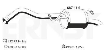 Produktbild von ERNST 687119 Endschalldämpfer für TOYOTA Yaris Schrägheck (P9) Auspuff