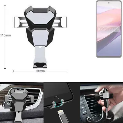 Produktbild von K-S-Trade Lüftungshalterung kompatibel mit Nubia Focus 5G kompakte Handy-Halterung Lüftungsschlitz Lüftungsgitter Autohalterung KFZ Auto-Halterung