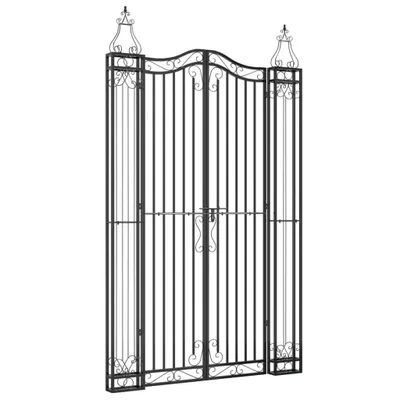 Produktbild von Gartentor Schwarz 121x8x200 cm Schmiedeeisen