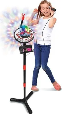 Produktbild von VTech Kidi Superstar Lightshow Kinder Karaoke Mikrofon, Schwarz, Drehbare Discokugel, Lichteffekte, 6+ Jahre