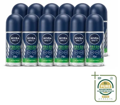 Obrázok produktu pre 12 kusov deodorantu NIVEA MEN Fresh Sensation, roll-on, 50 ml - balenie