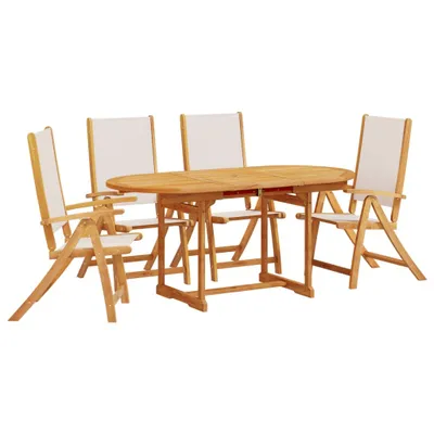Produktbild von 5-tlg. Garten-Essgruppe Massivholz Akazie und Textilene