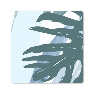 Produktbild von MuchoWow® Mauspad Mousepad Sommer - Monstera - Hellblau 20x20 cm - Mousepads - Maus Mat - Pad - Mausunterlage - Desk Mat - Bureauartikeln
