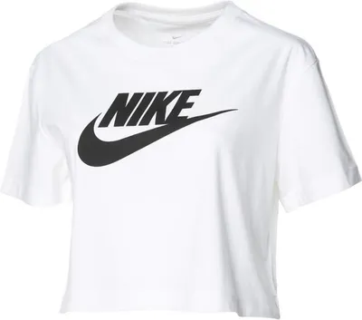 Produktbild von NIKE Essential Icon Top Crop SS Women weiß/schwarz BV6175-100 - M
