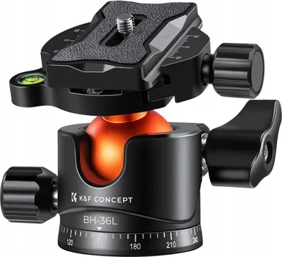Zdjęcie produktu dla Głowica statywu K&F, obrotowa 360 stopni, metalowa, średnica 36 mm - BH-36L