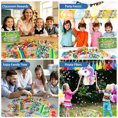 Imagen del producto de Juego de juguetes, 260 piezas, juguetes sensoriales para fiestas de cumpleaños infantiles