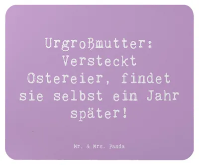 Produktbild von Mr. & Mrs. Panda Mouse Pad Spruch Urgroßmutter Schätze - Lavendeltraum - Geschenk, Mousepad, Weihnachten, Familienmitglieder, Ahnen, mousematte, Familientradition