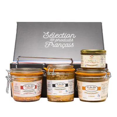Immagine prodotto di Confezione regalo Ziburu - Foie Gras Nature, Espelette & Armagnac + Quintessence & Lyra | Selezione gourmet Relais