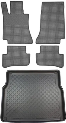 Image de Mercedes Classe C W205 T T-Modell (5 portes) à partir de 03.2015 : Ensemble tapis de sol en caoutchouc + tapis de coffre
