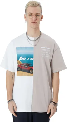 Produktbild von Herren T-Shirt Oversize Fit Baumwolle mit 320gsm Baumwolle Car Auto Shirt (S) Weiß