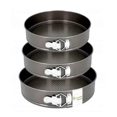 Produktbild von 3er Set Tortenformen/Kuchenformen, Kohlenstoffstahl, herausnehmbarer Boden