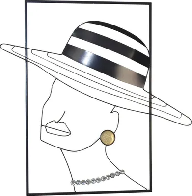Produktbild von Wanddekoration "Frau mit Hut"