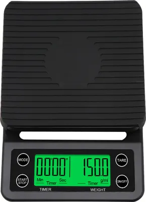 Produktbild von Genaue elektrische Kuechenwaage, Kaffeewaage mit Timer Hochpraezise Kuechenwaage Mini elektronische Plattformwaage Lebensmittelwaage Küchenwaagen,Schwarz