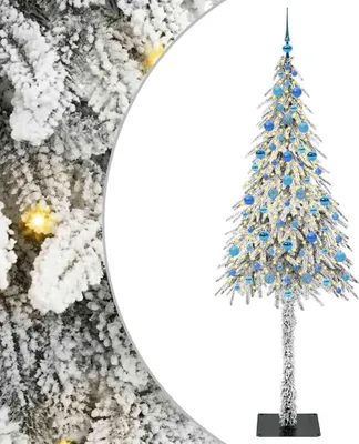 Obrázok produktu pre vidaXL Vianočný stromček s 300 LED diódami biely 210 cm PE a oceľ