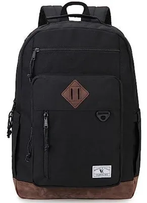 Obrázek produktu pro Školní batoh, 17 palců, přihrádka na notebook, objem 24 litrů, černá barva, voděodolný, odolný