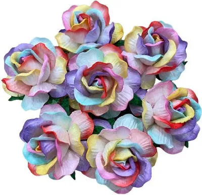Immagine prodotto di WILDROSEN 40mm 25Stk Scrapbooking Maulbeerpapier Blumen Flower,