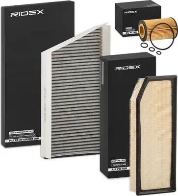 Produktbild von RIDEX Filterset Inspektionspaket Filtersatz passend für MERCEDES-BENZ C-Klasse Limousine (W203) C-Klasse T-modell (S203) CLK (C209)