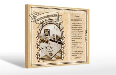 Produktbild von Holzschild Berufe 30x20cm Kindergärtnerin Lehrerin Spaß