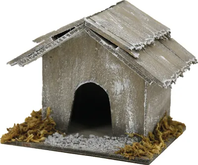 Produktbild von Hundehütte Krippenzubehör 8,5 cm Holz natur Deko Figur
