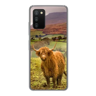 Produktbild von MuchoWow® Handyhülle Schutzhülle Hülle für Samsung Galaxy A03s Schottischer Highlander - Berg - Herbst Silikon Softcase Handy Hülle - Schutz