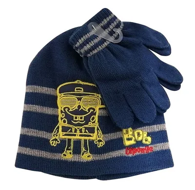 Immagine prodotto di Set berretto e guanti Spongebob Squarepants per bambini Blu scuro/grigio 54