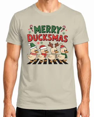 Obrázok produktu pre Merry Duckmas Duck Antlers - Christmas Xmas Christmas Pánske tričko, Nature, XXL