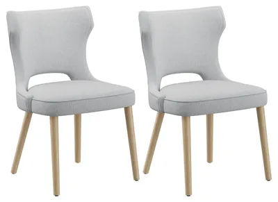 Produktbild von COLAMY Esszimmerstühle 2er Set – Gepolsterte Stühle mit Hoher Rückenlehne im Club-Stil, für Esszimmer, Küche und Wohnzimmer, Hellgrau