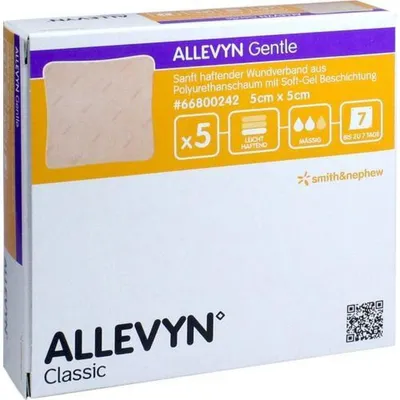Productafbeelding van Allevyn Gentle, steriel verband, 5 cm x 5 cm, 5 stuks