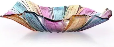 Imagen del producto de Famanu - Plato de frutas de vidrio de colores, diámetro de 27 cm