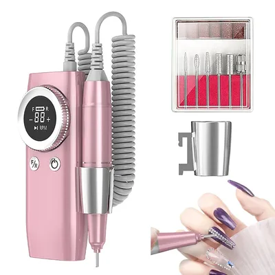 Produktbild von Nagelbohrer Elektrische Nagelfeilen 45000RPM Nagelbohrmaschine Wiederaufladbare Elektrische Nagelfeile Maniküre Pediküre Werkzeug Fußnagelfeile