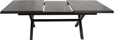 DEGAMO Ausziehtisch Gartentisch Keramtiktisch ALMADA 180/240x100cm, Aluminium anthrazit + Glas in Keramikoptik dunkelgrau