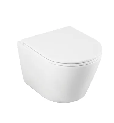 Produktbild von Weißes spülrandloses Wand WC mit Sitz, Hänge WC