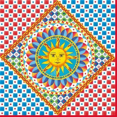Produktbild von 20 Servietten Sicily - Muster an großer Sonne 33x33cm