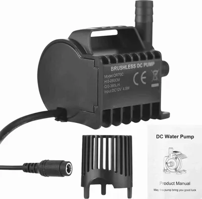 Zdjęcie produktu dla Zanurzalna pompa wodna 12 V, elektryczna, 360 l/h, mała studnia o maks. wysokości podnoszenia 9,2 stopy, gniazdo DC 6,5 stopy i podstawa przyssawkowa, przenośny mini do akwarium