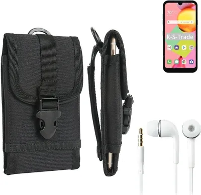 Produktbild von K-S-Trade Holster Schutz Hülle kompatibel mit LG Electronics Risio 4 Gürteltasche Handy Hülle Tasche outdoor Seitentasche schwarz 1x + Kopfhörer