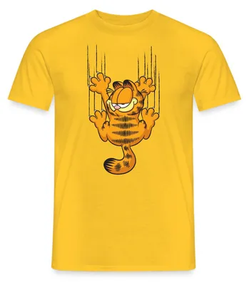 Produktbild von Spreadshirt Garfield Kratzer Männer T-Shirt, L, Gelb